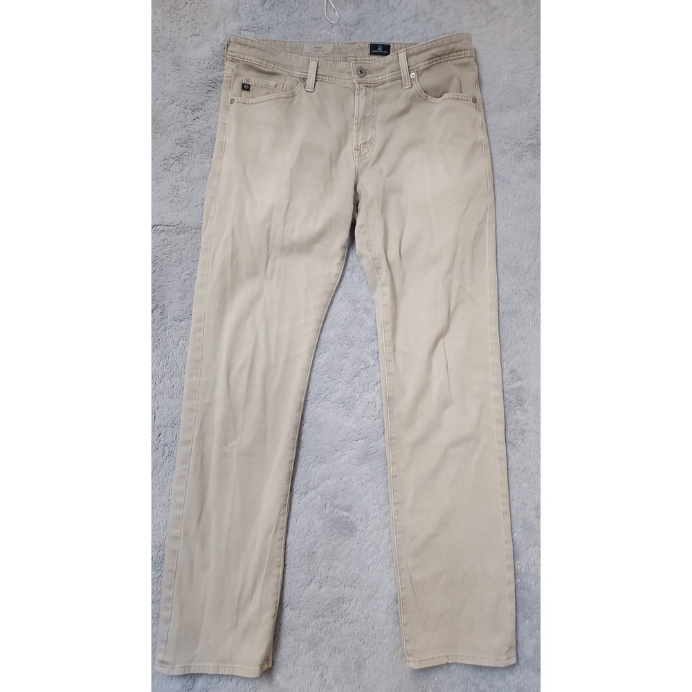 Adriano Goldschmied Pants Mens 33x32 The Stilt Cigarette Leg Brown Slim Fit AG